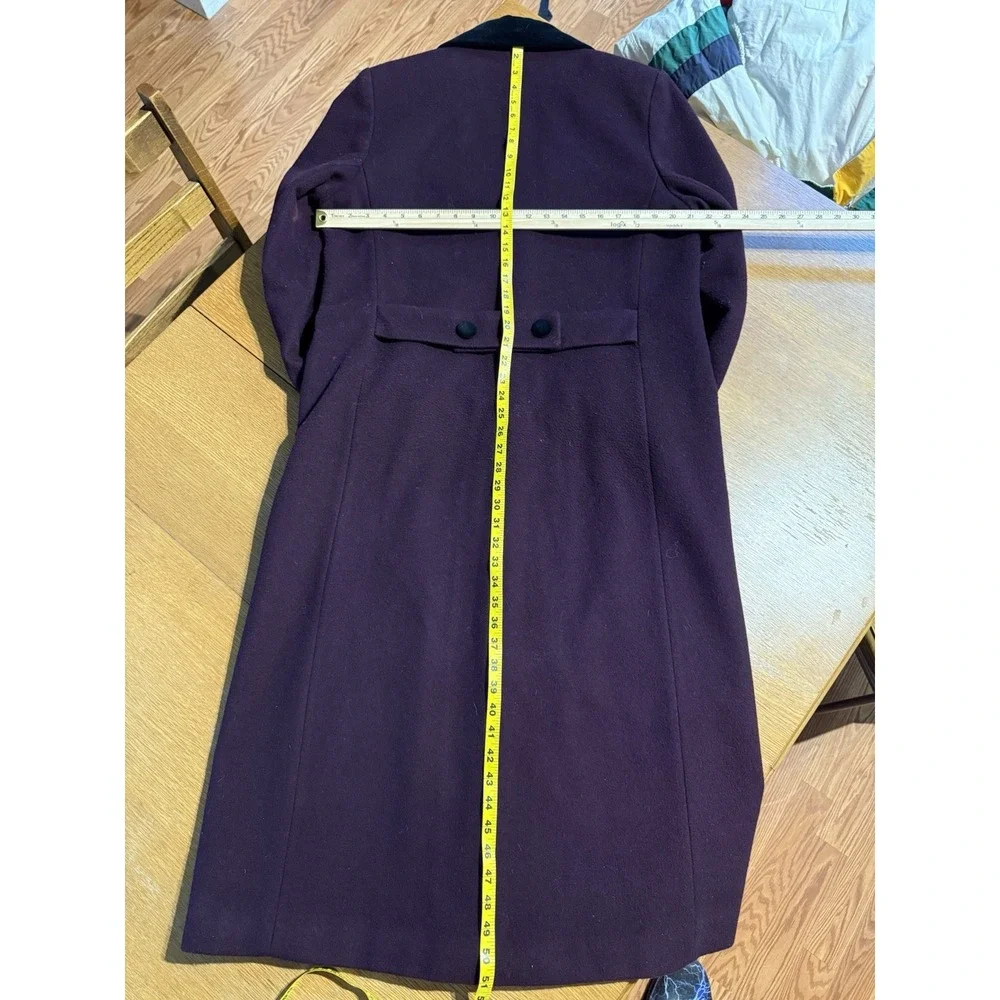 Vintage Worthington Wool Coat Purple Long Overcoat Women's 12 3 Button Lined EUC